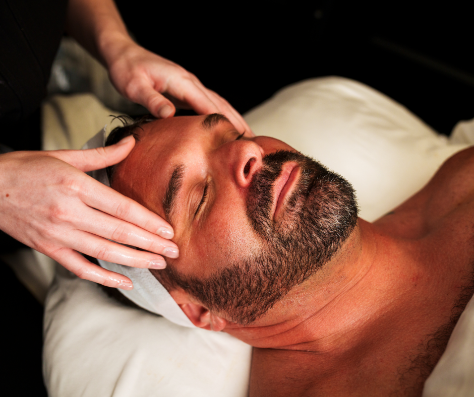 Esthetician completing a skin analysis before starting Hydrofacial Diamond Dermabrasion Esthetician completing a skin analysis before starting Hydrofacial Diamond Dermabrasion